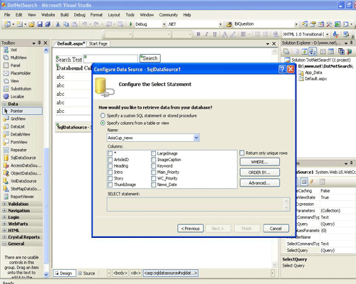 Show All Field name from MSSql