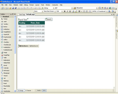 After create control on webpage